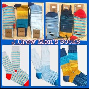 J. Crew Repp Stripe Socks and Muti Stripe Socks. 3 pairs of socks